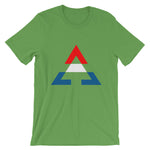 Pyramid RWB Unisex T-Shirt Bella Canvas Original Art Abyssinian Kiosk Fashion Cotton Apparel Clothing Triangle RWB Red White Blue America American Flag