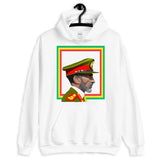 Haile Selassie Color Profile GYR Frame Unisex Hoodie Abyssinian Kiosk Emperor Rasta Rastafari Green Yellow Red Ethiopian Flag Ethiopia Africa African Abyssinia Habesha History Military Uniform Art Portrait Vintage Reggae Gildan Original Art Fashion Cotton Apparel Clothing