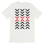 Arrows Down Up Black Red Unisex T-Shirt Abyssinian Kiosk Fashion Cotton Apparel Clothing Bella Canvas Original Art