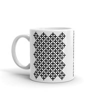 Black Solid Cross Pattern Kaffa Mug