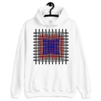 Black Red Blue Ellipses Unisex Hoodie Abyssinian Kiosk Fashion Ellipses Inside Ellipses Cotton Apparel Clothing Gildan Original Art