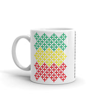Green Yellow Red Solid Cross Pattern Kaffa Mug