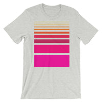 Pink to Yellow Unisex T-Shirt Thick Bars to Thin Lines Abyssinian Kiosk Fashion Cotton Apparel Clothing Bella Canvas Original Art