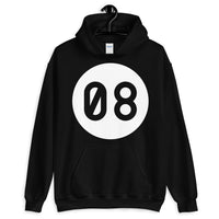 Blank 08 White Circle Unisex Hoodie Zero Eight in a White Circle Abyssinian Kiosk Fashion Cotton Apparel Clothing Gildan Original Art