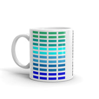 Green to Blue Grid Bars Kaffa Mug