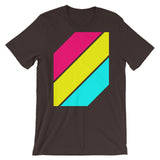 Pink Yellow Cyan Stripes Unisex T-Shirt Abyssinian Kiosk Diagonal Stripes Fashion Cotton Apparel Clothing Bella Canvas Original Art