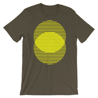 Yellow Lined Circles Unisex T-Shirt Abyssinian Kiosk Joining Circles Fashion Cotton Apparel Clothing Bella Canvas Original Art