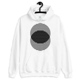 Black Lined Circles Unisex Hoodie Abyssinian Kiosk Joining Circles Fashion Cotton Apparel Clothing Gildan Original Art