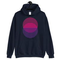 Pink to Purple Lined Circles Unisex Hoodie Abyssinian Kiosk Joining Circles Fashion Cotton Apparel Clothing Gildan Original Art