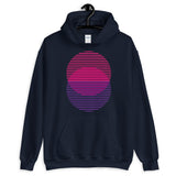 Pink to Purple Lined Circles Unisex Hoodie Abyssinian Kiosk Joining Circles Fashion Cotton Apparel Clothing Gildan Original Art