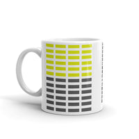 Dark Yellow & Grey Grid Bars Kaffa Mug