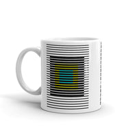 Black Stripes Yellow Cyan Squares Kaffa Mug