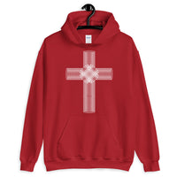 White Ellipse Cross Unisex Hoodie Abyssinian Kiosk Christian Jesus Religion Cross Gildan Original Art Fashion Cotton Apparel Clothing