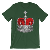 Greyscale & Red Crown Unisex T-Shirt Abyssinian Kiosk Empress Menen Crown Haile Selassie Red Velvet African Royal Royalty Fashion Cotton Apparel Clothing Bella Canvas Original Art