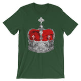 Greyscale & Red Crown Unisex T-Shirt Abyssinian Kiosk Empress Menen Crown Haile Selassie Red Velvet African Royal Royalty Fashion Cotton Apparel Clothing Bella Canvas Original Art