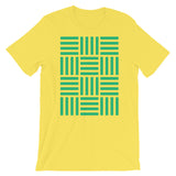 Lots of 4 Green Lines Unisex T-Shirt Abyssinian Kiosk Fashion Cotton Apparel Clothing Bella Canvas Original Art