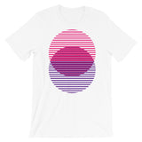 Pink to Purple Lined Circles Unisex T-Shirt Abyssinian Kiosk Joining Circles Fashion Cotton Apparel Clothing Bella Canvas Original Art