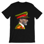 Haile Selassie Color Profile Unisex T-Shirt Abyssinian Kiosk Emperor Rasta Rastafari Green Yellow Red Ethiopian Flag Ethiopia Africa African Abyssinia Habesha History Military Uniform Art Portrait Vintage Reggae Bella Canvas Original Art Fashion Cotton Apparel Clothing