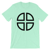 Between the Lines Cross Black Unisex T-Shirt Abyssinian Kiosk Ethiopian Coptic Orthodox Tewahedo Christian Bella Canvas Original Art Fashion Cotton Apparel Clothing