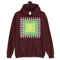 White Green Yellow Ellipses Unisex Hoodie Abyssinian Kiosk Fashion Ellipses Inside Ellipses Cotton Apparel Clothing Gildan Original Art