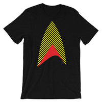 Sisko Kid Yellow Black Red Unisex T-Shirt Abyssinian Kiosk Cirroc Lofton Jake Sisko Star Trek Deep Space Nine Combadge Communicator Bella Canvas