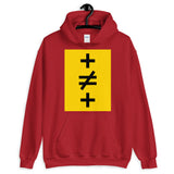 Crosses Not Made Equal Unisex Hoodie Abyssinian Kiosk Plus Sign Not Equal to Mathematics Yellow Black Gildan Original Art Fashion Cotton Apparel Clothing