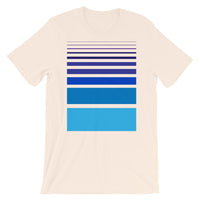 Purple to Blue Unisex T-Shirt Bars and Lines Orange Abyssinian Kiosk Fashion Cotton Apparel Clothing Bella Canvas Original Art 