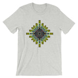 Psychedelic Waffle Cross Unisex T-Shirt Trip Trippy Colorful Ethiopian Coptic Orthodox Abyssinian Kiosk Christian Bella Canvas Original Art Abyssinian Kiosk Fashion Cotton Apparel Clothing