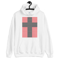 Black Cross Red Lines Unisex Hoodie Abyssinian Kiosk Christian Jesus Religion Lined Latin Cross Gildan Original Art Fashion Cotton Apparel Clothing