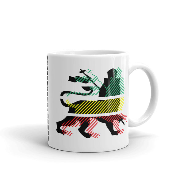 Black GYR Lion Diagonal Lines Kaffa Mug