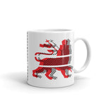 Red Black Lion Diagonal Lines Kaffa Mug