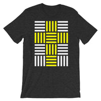 4 Lines Yellow Cross White Unisex T-Shirt Abyssinian Kiosk Christian Bella Canvas Original Art Fashion Cotton Apparel Clothing