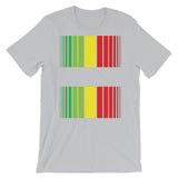 Green Yellow Red Broken Barcode Unisex T-Shirt Bella Canvas Original Art Abyssinian Kiosk Fashion Cotton Apparel Clothing Rasta Flag Reggae