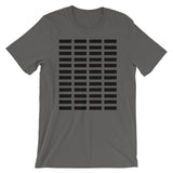 Black Grid Bars Unisex T-Shirt Abyssinian Kiosk Rectangle Bars Spaced Evenly Grid Pattern Fashion Cotton Apparel Clothing Bella Canvas Original Art