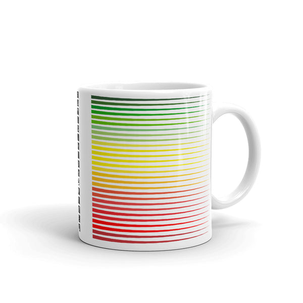 Green to Yellow to Red Streaks Kaffa Mug