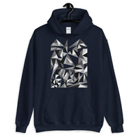 Grey Triangles Unisex Hoodie Abyssinian Kiosk Falling Triangles Fashion Cotton Apparel Clothing Gildan Original Art