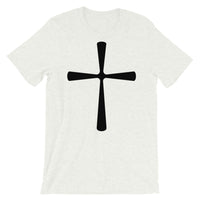 Black Solid Curved T Cross Unisex T-Shirt Abyssinian Kiosk Ethiopian Coptic Latin Christian Bella Canvas Original Art Fashion Cotton Apparel Clothing