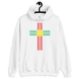 Green Yellow Red Ellipse Cross Unisex Hoodie Abyssinian Kiosk Christian Jesus Religion Cross Gildan Original Art Fashion Cotton Apparel Clothing