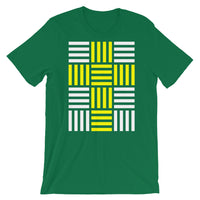 4 Lines Yellow Cross White Unisex T-Shirt Abyssinian Kiosk Christian Bella Canvas Original Art Fashion Cotton Apparel Clothing