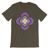 Psychedelic #9 Cross White Unisex T-Shirt Trip Trippy Colorful Ethiopian Coptic Orthodox Abyssinian Kiosk Christian Bella Canvas Original Art Fashion Cotton Apparel Clothing