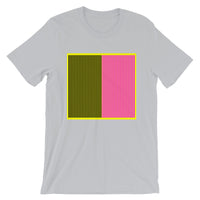 Yellow Back Black Magenta Lines Unisex T-Shirt Square Abyssinian Kiosk Fashion Cotton Apparel Clothing Bella Canvas Original Art 