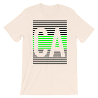 CA Black Green Lines Unisex T-Shirt Abyssinian Kiosk Fashion Cotton Apparel Clothing Bella Canvas Original Art