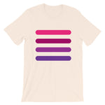 4 Pink to Purple Bars Unisex T-Shirt Abyssinian Kiosk Lines Fashion Cotton Apparel Clothing Bella Canvas Original Art