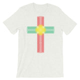 Green Yellow Red Ellipse Cross Unisex T-Shirt Abyssinian Kiosk Christian Jesus Religion Cross Bella Canvas Original Art Fashion Cotton Apparel Clothing