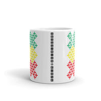 Green Yellow Red Solid Cross Pattern Kaffa Mug