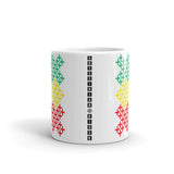 Green Yellow Red Solid Cross Pattern Kaffa Mug