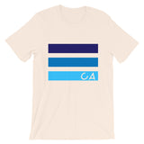 Blues CA Cutout Unisex T-Shirt California State Abyssinian Kiosk Fashion Cotton Apparel Clothing Bella Canvas Original Art