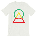 Green Yellow Red Circle Triangle Unisex T-Shirt Abyssinian Kiosk Harmonious Meeting Fashion Cotton Apparel Clothing Bella Canvas Original Art
