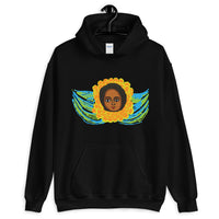 Green Blue Angel Unisex Hoodie Traditional Ethiopian with Feathers and Wings Abyssinian Kiosk Ethiopian Gildan Original Art Fashion Cotton Apparel Clothing