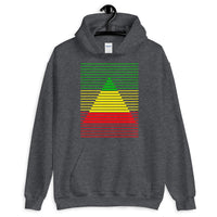 GYR Lined Pyramid Unisex Hoodie Abyssinian Kiosk Green Yellow Red Ethiopian FlagFashion  Cotton Apparel Clothing Gildan Original Art